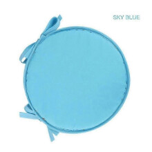 (38cm,Sky Blue)30/38 Cm Solid Color Soft Round Chair Seat Cushion Seat Pads With Straps Tie On"--ZZ1