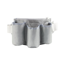 Gardening Small Tool Belt, Adjustable Waist, Utility Apron With Pockets, Grey For Plumbing And Woodworking