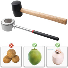 1-teilige Edelstahl-Kokosnussöffnerhammer, Küchenwerkzeug, Kokosnusslöcher geöffnet für junge Kokosnussknacker, Trinkk, Kochzwecke.