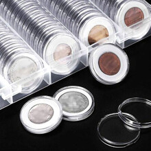Aufbewahrungsmünzhalter, Kapseln, Behälter, rundes, transparentes 22mm-Gehäuse, klare Sammlungen, Geschenke, Kunststoffschutz, nützlich