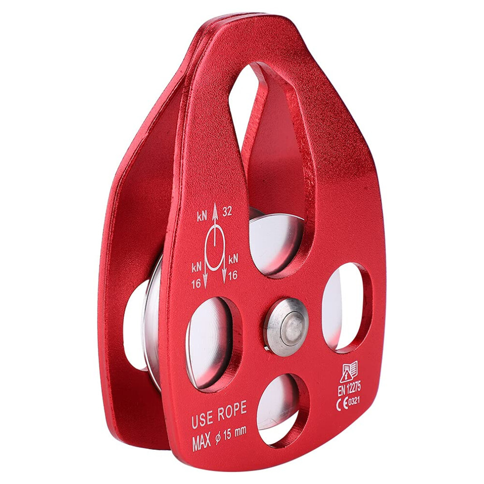 Fixed Pulley Climbing Aviation Aluminum Side Plate Single Sheave Portable Altitude Rescue Pulley Red 1 Piece 9189345207259