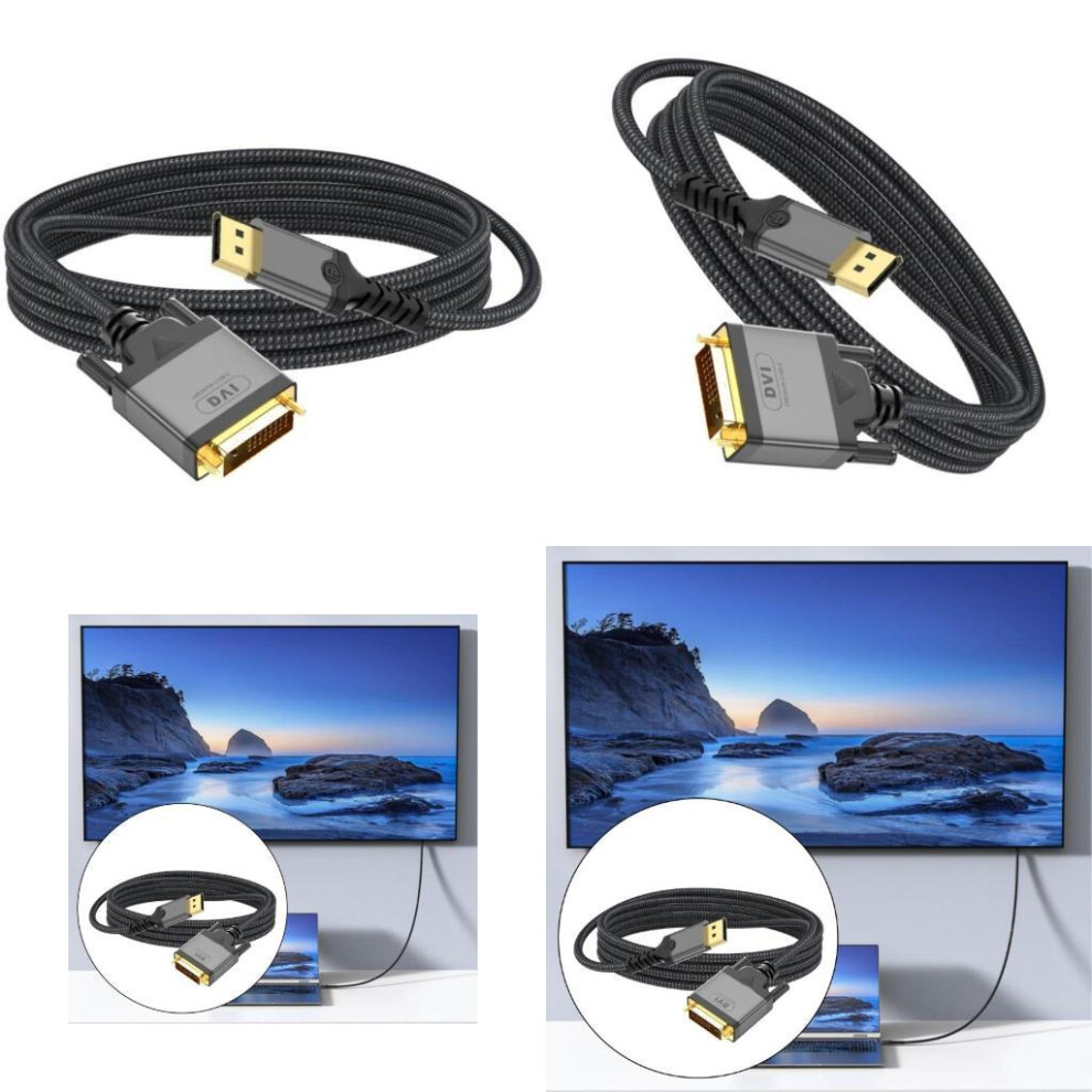 2M Dp To Dvi Adapter Cable Wire 1080P 60Hz Video Cord Display Screen Hdtv Projectors Same Screen Adapter Wire 6935161509236