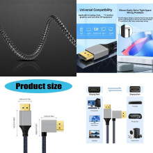 4K 60Hz videokabel recht naar haakse connectoren Kabel DP 1.2 voor computergrafische kaart HDTV-monitoren
