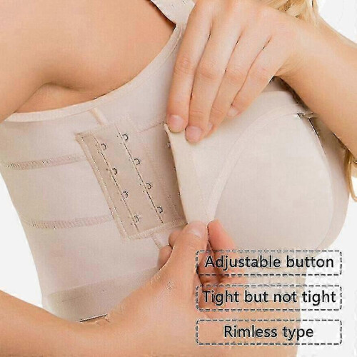 (S Black)Womens Front Closure Bra Post-surgery Posture Corrector Shaper Tops With Breast Support Band A 2