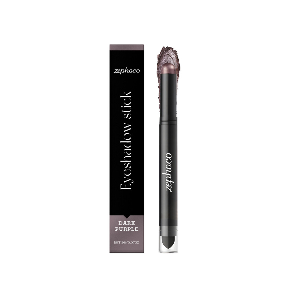 Dark/Purple (2G) Zephoco Eye Shadow Stick, Natural Color, Non-Removing Makeup, Daily Moisturizing And Convenient Eye Shadow