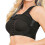 (S Black)Womens Front Closure Bra Post-surgery Posture Corrector Shaper Tops With Breast Support Band A 2