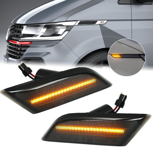 2X 12V Διαδοχικά πλευρικά φλας επαναλήπτη για Volkswagen Transporter T6.1 Facelift 2020-UP Dynamic Φλας E4