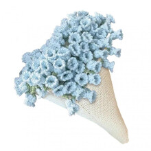 (Blue)90cm Crochet Flowers Blanket Unfinised DIY Knitted Blanket for Women Mother's Day Bouquet Birthday Gift