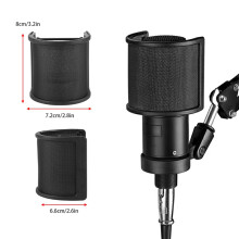 Filtro de Microfone Universal Condensador Microfone PC Gravação de Estúdio Metal Para-brisas