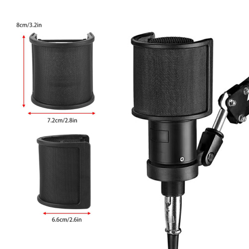 Universal Microphone Filter Condenser Microphone PC Studio Recording Metal Windscreen