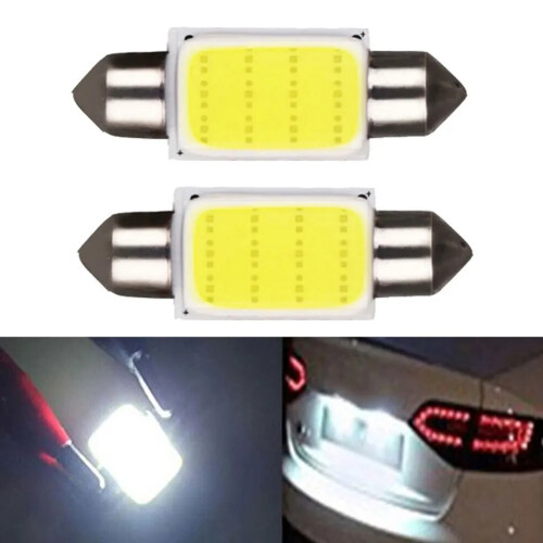 2x COB 39mm LED Lights Auto Festoon Εσωτερικός Θόλος Φωτιστικό Οροφής Λαμπτ 1