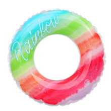 Rainbow Pattern Swimming Ring Swimming Buoy Adult Swimming Ring for Adults Rainbow Swimming Ring Aid Swim Rings
