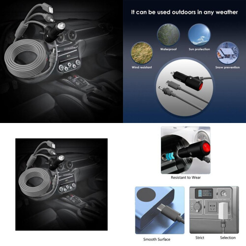 1M Car Cable 3 Output Quick Technology PVC für Geräte