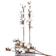 Tulpini de bumbac pentru decor rustic, cu sârmă metalică reglabilă, flori artificiale din bumbac pentru piesa centrală de nuntă, filam de decor