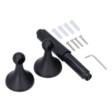 Essentiële badkameraccessoires, elegante matzwarte toiletpapierhouder, roestbestendig roestvrijstalen opbergrek voor badkamer en keuken.