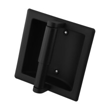 Stilvoller schwarzer Edelstahl-Toilettenpapierhalter, eingebauter Wandhalter, platzsparender und elegantes Badezimmerzubehör