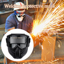 Casque de soudure à assombrissement automatique, équipement de protection de travail réglable, bandelette de protection faciale, masque anti-choc