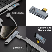 Typ C-zu-USB-Hub-KonverterAdapter unterstützt OTG mit 100W Stromversorgung 10 Gbps