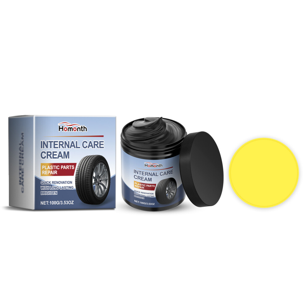 (100G+Sponge) Car Tire Retreading Gloss Paste, Tire Surface Maintenance, Wheel Hub Decontamination, Brightening And Rust Removal 6953842820333