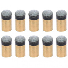 10pcs Billiards Snooker Pool Cue Pole Tip Replacement Parts Screwon Copper Pu Leather(10mm )