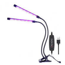 LED-Lampe für Pflanzen / Pflanzenbeleuchtung mit 2 flexiblen Armen