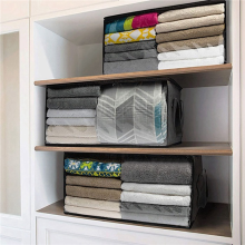 Y17A 6PCS Quilt-Organizer-Box faltbarer tragbarer Schrank stapelbare Kisten Nicht-gewebte Kleidung Aufbewahrungsdecken Sammeln Hülle – grau