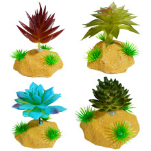 Reptielen Plant Verbergen Gras Flexibele Bladeren Terrarium-C