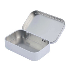1-teilige Aufbewahrungsbox Metallrechteckige Mini-leere Blechschachtel Blechbehälter Behälter Flip-Hänger-Behälter 95 60 20mm Heimaufbewahrung