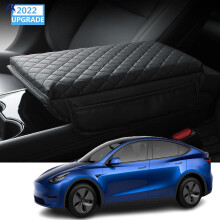 For Tesla Model Y Model 3 Highland konsolldeksel, armlenepute, ripebestandig lær midtkonsollbeskytter tilbehør