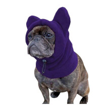 (M,Purple)Dog Winter Hat Fleece Warm Dog Headwear Ear Cover Adjustable Dog Hood Hat Ear Muffs Windproof Neck New Arrival