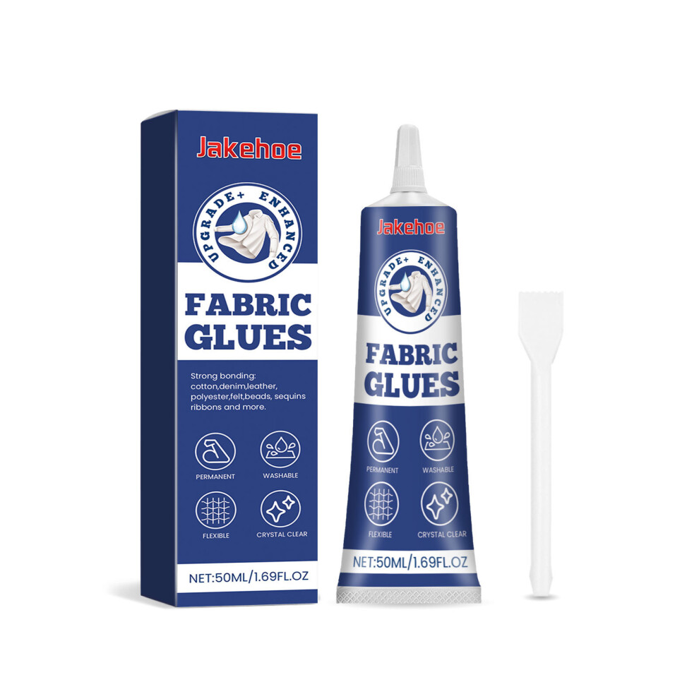 (50Ml + Scraper) Fabric Adhesive Glue Multifunctional Fabric Glue Clothes Pattern Adhesive Soft Adhesive 6953842820586