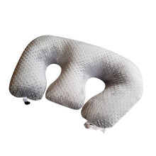 Twin Breastfeeding Pillow - Large Gray Cotton Baby Support Cushion, Machine Washable, Ideal for Twin Pregnancy and Nursing