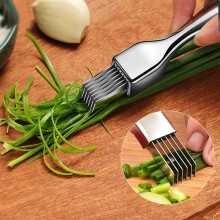 Küchen-Shred-Seide-Messer, Edelstahl-Gehacktes Frühlingszwiebelmesser, gebogener Griff-Design, Food Speedy Chopper Frühlingszwiebeln
