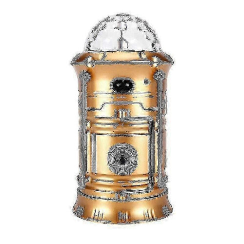 (Gold)Led Lantern Light Rechargeable Outdoor Camping Flashlight Torch Stage Disco Lamp - JS 1