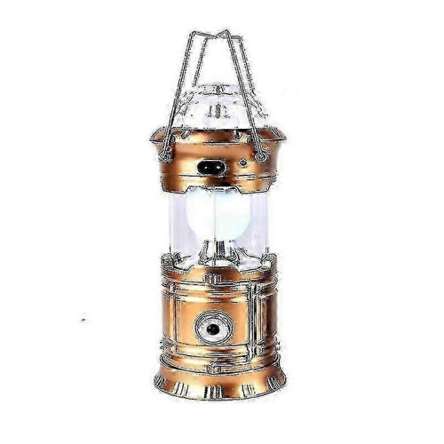 (Gold)Led Lantern Light Rechargeable Outdoor Camping Flashlight Torch Stage Disco Lamp - JS 2