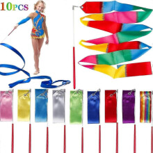 Dance Ribbons Streamers(10 Pieces), 13 Ft Unisex Kids' Gymnastics Ribbon Wands, Rhythmic Gymnastics Ribbon New Arrival