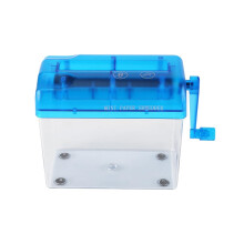 Manual Shredder, A6 Hand Crank Portable Mini Paper Cutter for Office Home Blue
