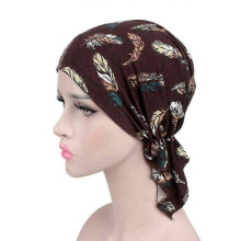 (Feather)Womens Floral Turban Muim Headscarf Cancer Chemo Cap Beanie Head Scarf