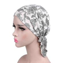 (Foliage)Womens Floral Turban Muim Headscarf Cancer Chemo Cap Beanie Head Scarf