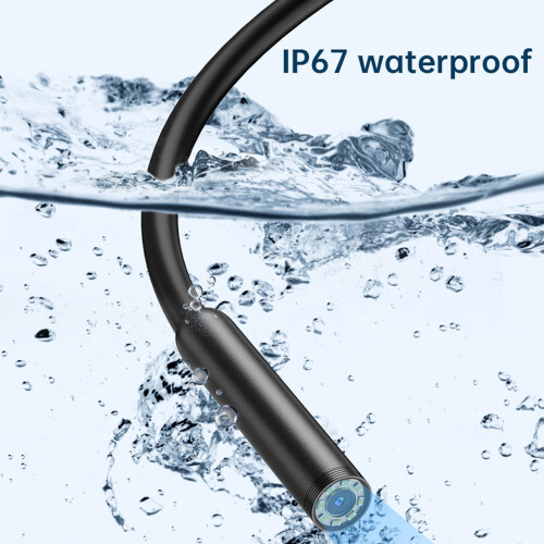 5MP HD Waterproof Endoscope Camera with Light, 5m Snake Borescope 2