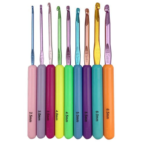 9Pcs ABS Handle Crochet Hook Knitting Crochet Hook Ergonomic