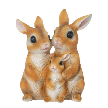Handcrafted Rabbit Snowman Figurine Outdoor Resin Art-Style C