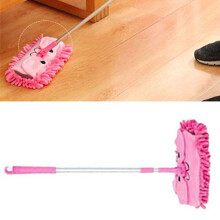 Kinder Cartoon Wischmopp-Spielzeug Rosa – Robustes Kunststoff- und Polyester-Reinigungsgerät