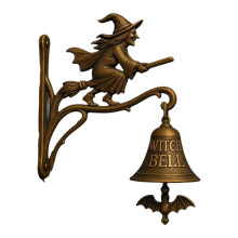 Sonnette de sorcières interactive d'halloween,-Balai Sorcière