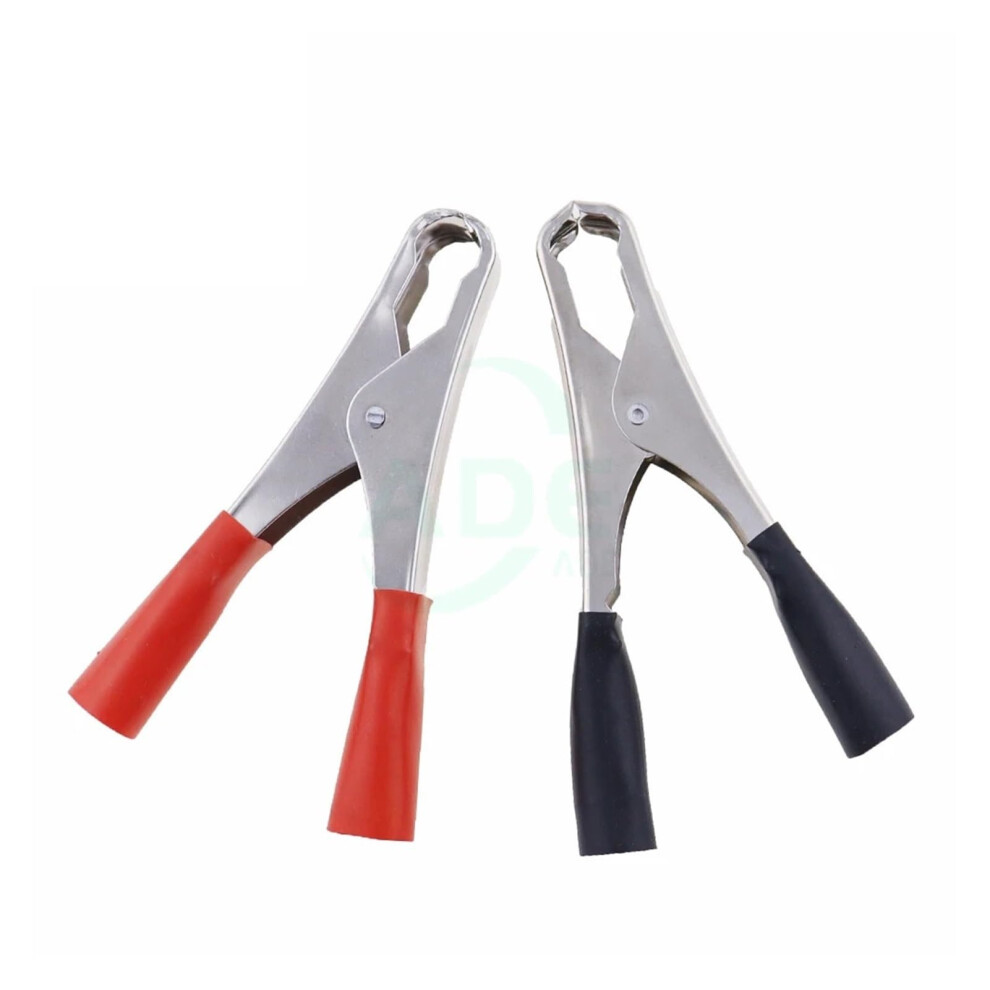 Car Battery Test Lead Clip Crocodile Clamps 50A 100Mm And 2 Pcs Red/Black 9382693604569