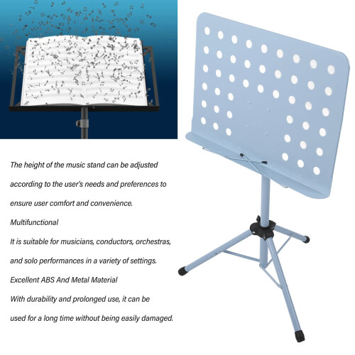 Portable Foldable Sheet Music Stand for Guitar Violin, Blue 2