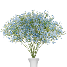 Artificial Flowers for Wedding Decor, Real Touch Silk Flower Premium Material Faux Gypsophila Bouquet Blue Baby's Breath Arrangement, Lifelike Texture