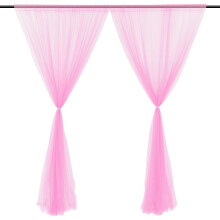 Photography Props Curtain for Party Background Decor, Sheer White Backdrop Curtains with Elegant Drape Design, Easy Set Up with Rod Pocket for Wedding