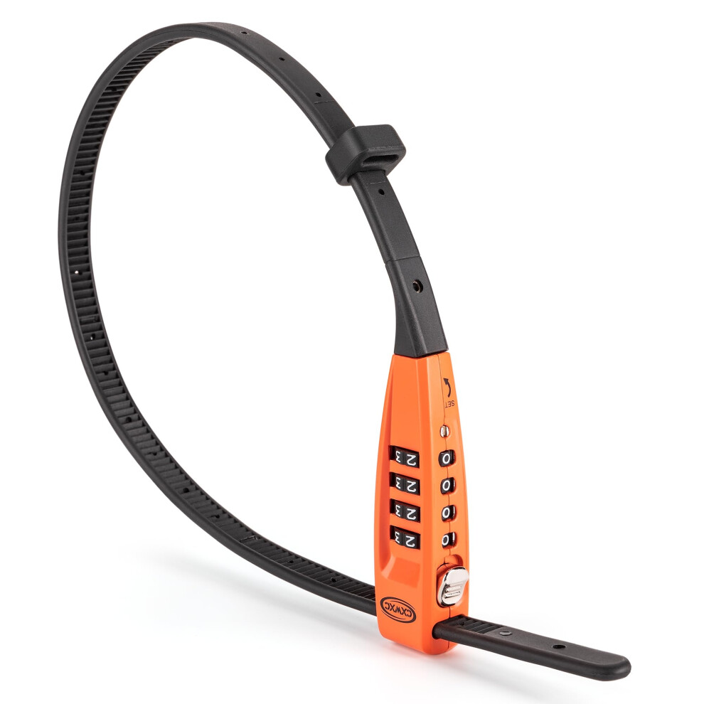 Cxwcx Cable Lock With Combination Code 3Digit Steel Bicycle Lock 45 Cm Adjustable Skis Prams Escooter Luggage Orange 9382693605160