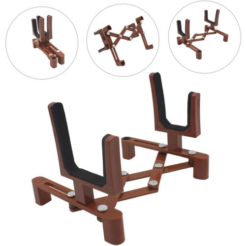 Violin Stand Coffee Color Foldable Floor Holder ScratchResistant Stable Display for Fiddle 2